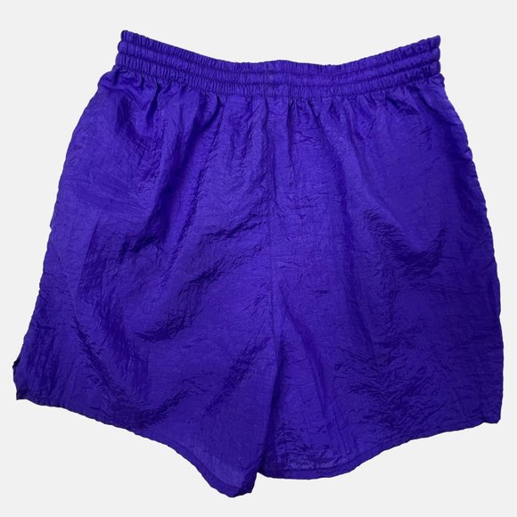 Vintage Shell Shock Nylon Crinkle Shorts High Waist Front Pockets Womens Large L - Picture 4 of 6
